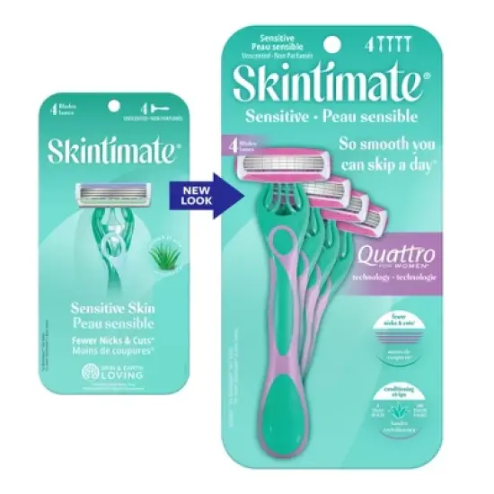 Schick Skintimate Sensitive Skin Women's Disposable Razors - 4ct image {3}