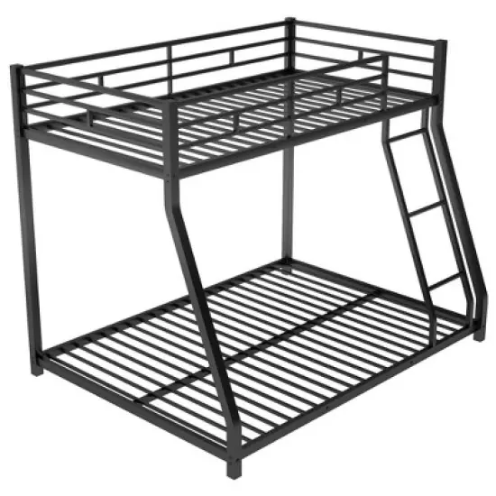 Twin over Full Metal Floor Bunk Bed with Ladder-ModernLuxe image {7}