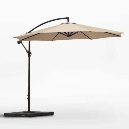 WestinTrends 10 Ft Outdoor Patio Cantilever Offset Umbrella with Base Weights image {4}