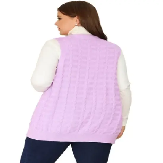 Agnes Orinda Women's Plus Size Open Front Chunky Knit Sweater Outwear Cardigan image {3}