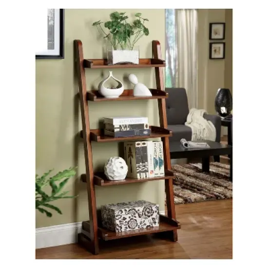 55" Claire 5 Shelf Ladder Bookcase Oak - HOMES: Inside + Out image {1}