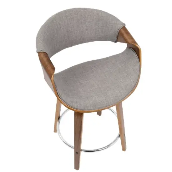 Set of 2 Curvini Mid-Century Modern Counter Height Barstools - LumiSource image {7}