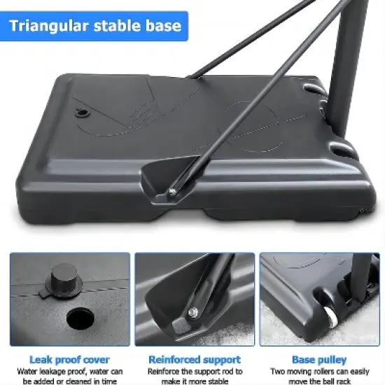 SKONYON Adjustable Portable Basketball Hoop System with 44 Inch Backboard image {5}