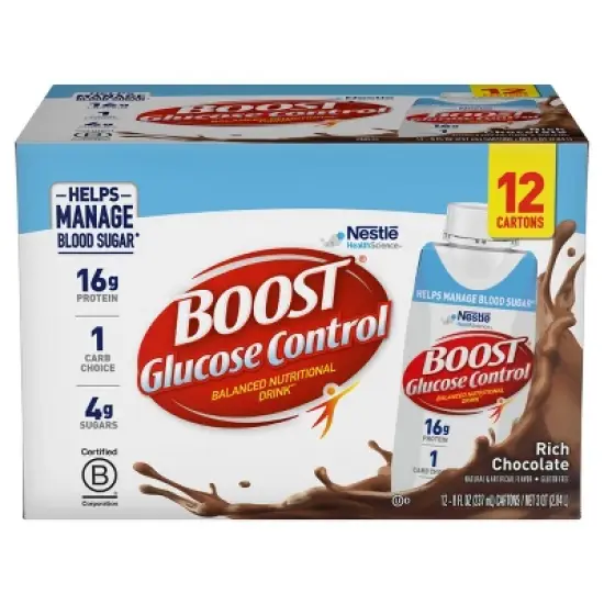 Boost Glucose Control Nutritional Shakes - Rich Chocolate - 8 fl oz/12pk image {7}