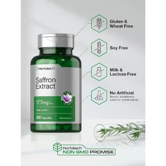 Horbaach Saffron Extract 177 mg | 200 Capsules image {3}