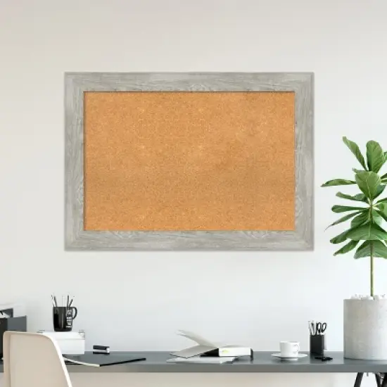 Amanti Art Dove Greywash Framed Corkboard, Natural Cork image {5}
