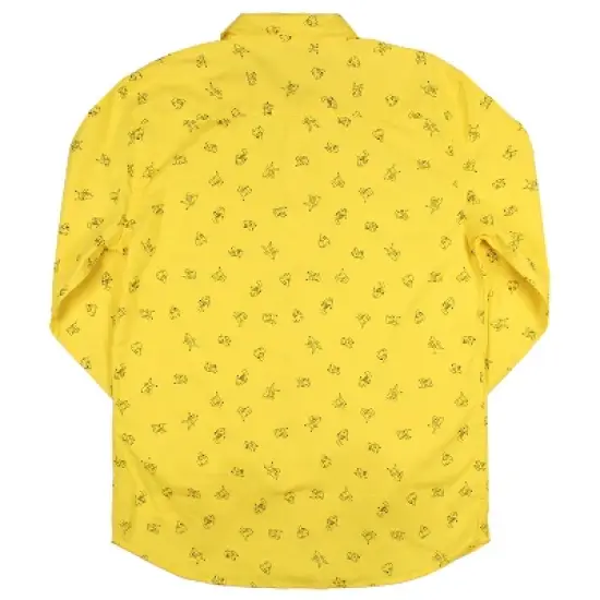 Nintendo Pokemon Pikachu Adult Button Down Long Sleeve Yellow Shirt image {3}