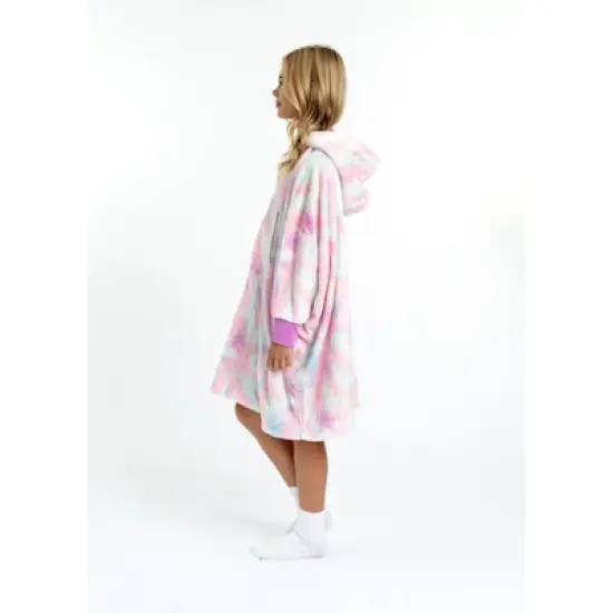 Sleep On It Girls Tie Dye Wearable Cozy Fleece Blanket Hoodie image {2}