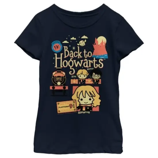 Girl's Harry Potter Back to Hogwarts Cartoon T-Shirt image {3}
