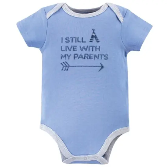 Luvable Friends Baby Boy Cotton Bodysuits 5pk, Mama image {4}