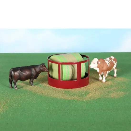 Little Buster Toys 1/16 Red Metal Round Bale Hay Feeder 500215 image {1}