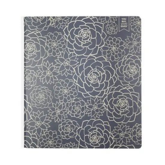 Yoobi Evolve 1" O-Ring Binder 220 Sheet Capacity Navy Succulents image {8}