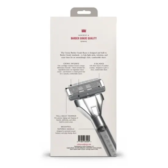 Cremo Barber Grade Razor Handle with 2 Refills Set - 3ct image {1}