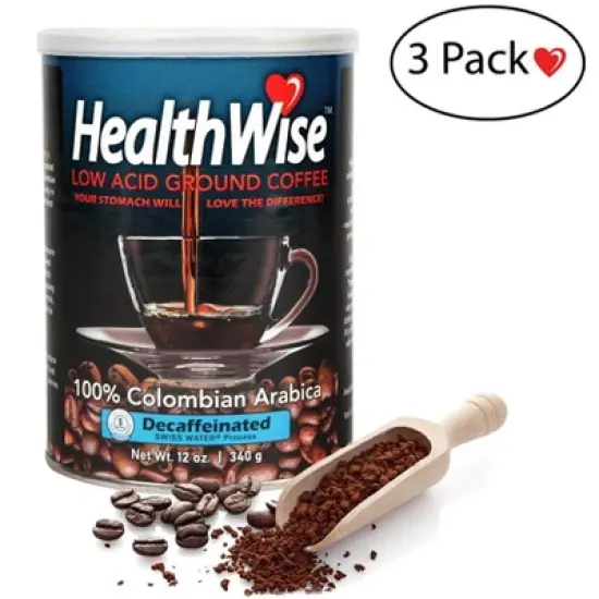 HealthWise Low Acid Decaf Ground Coffee image {10}
