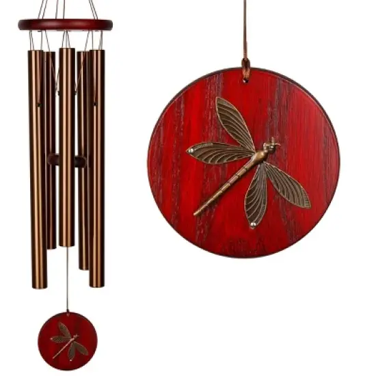 Woodstock Wind Chimes Signature Collection, Woodstock Habitats Chime, 26'' Bronze Dragonfly Wind Chime HCBRD image {2}