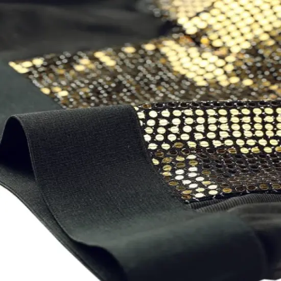 Allegra K Sequined Crop Top for Women's Spaghetti Strap Deep V Party Cami Top image {4}