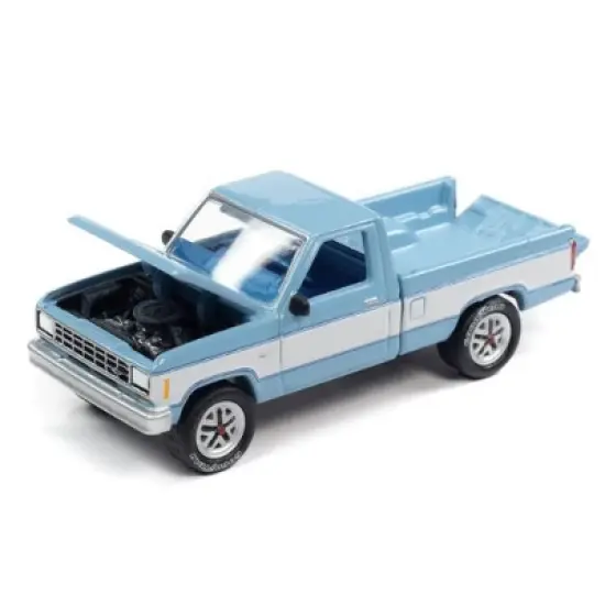 Greenlight Collectibles 1/64 1984 Ford Ranger Light Blue with White Sides, Johnny Lightning Classic Gold 2022 Rel. 1, JLSP224-A image {2}