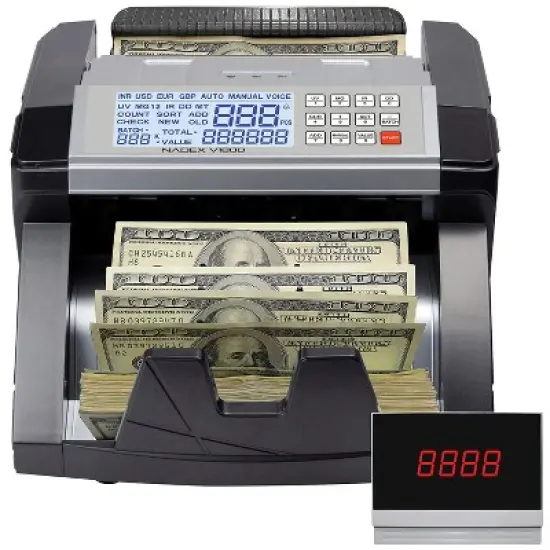 Nadex Coins&trade; V1800 Money Counter and Counterfeit Detector in Black image {9}