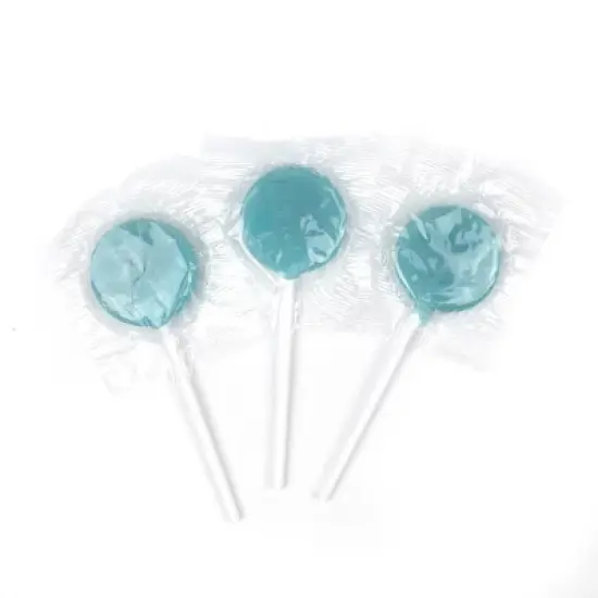 Just Candy Light Blue Flat Lollipops image {1}