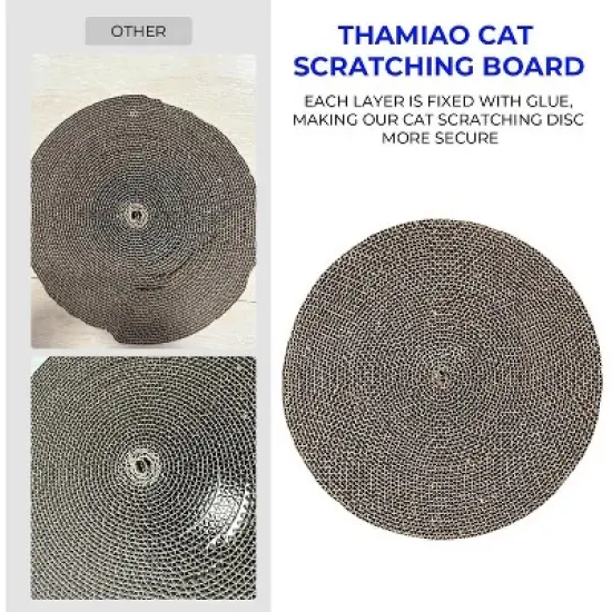2 PACK Round Cat Scratcher Refill - 10 Inch Diameter, 7/8 Inch Thickness - Scratching Board Replacement Pads image {3}