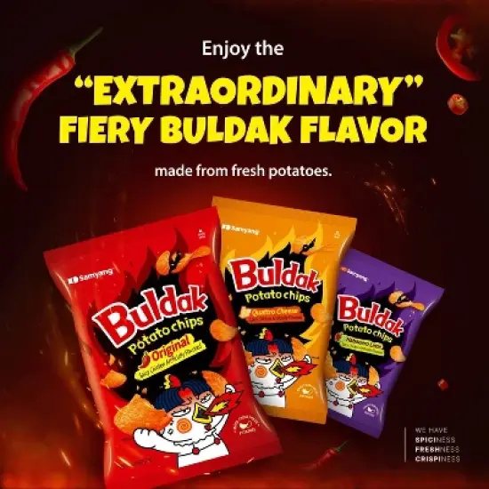 Samyang Buldak Original Potato Chips - 4.23oz image {1}