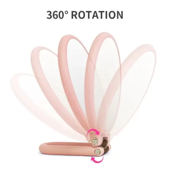 Mber Hand Mirror For Makeup Mirror Double Sided, 1X 10X Magnifying Mirror, Handheld Mirrors with Handle, Foldable Travel Hand Mirror With Stand Pink image {3}