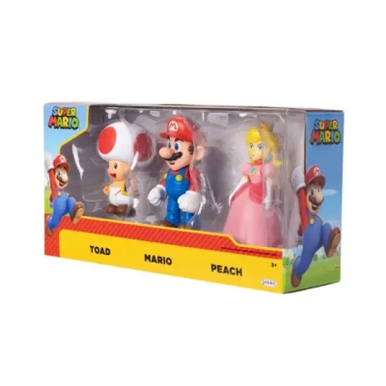 Nintendo Super Mario Toad, Mario, and Peach Action Figure Set - 3pk image {6}