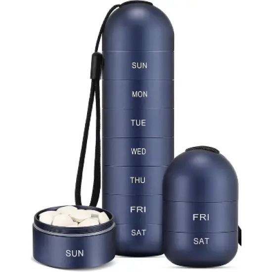 Maison Products Waterproof Metal Pill Organizer &ndash; 7-Day Portable Travel Case with Secure Compartments for Vitamins & Medications image {6}