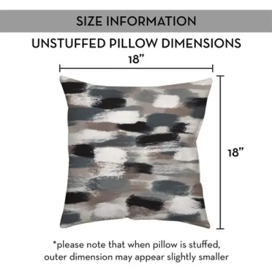 Creative Products Black Brushstroke Pattern 18x18 Indoor / Outdoor Pillow image {8}