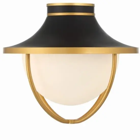 Crystorama Lighting Atlas 2 - Light Semi-Flush Mount in  Matte Black/Textured Gold image {2}