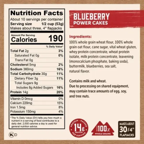 Kodiak Power Cakes Blueberry Flapjack and Waffle Mix - 18oz image {1}