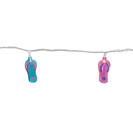 Northlight 10 Ct Multi Color Flip Flops String Light Set - 7.25' White Wire image {5}