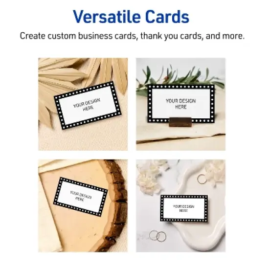 Avery&reg; Cards, 2" x 3.5", Black & White Polka Dots, Matte White, 80ct image {5}
