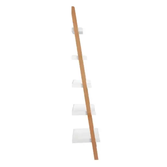 76" Remus Ladder Bookshelf Modern Oak and White - Universal Expert image {3}