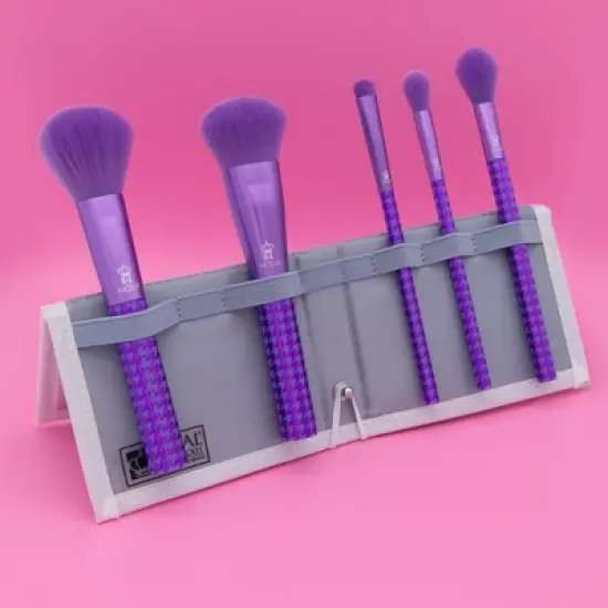 MODA Brush Keep It Classy Metallic Purple Face Flip Makeup Brush Sets- 6pc image {10}