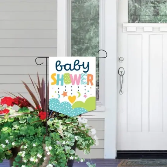 Big Dot of Happiness Colorful Baby Shower - Outdoor Home Decorations - Double-Sided Gender Neutral Party Garden Flag - 12 x 15.25 inches image {5}