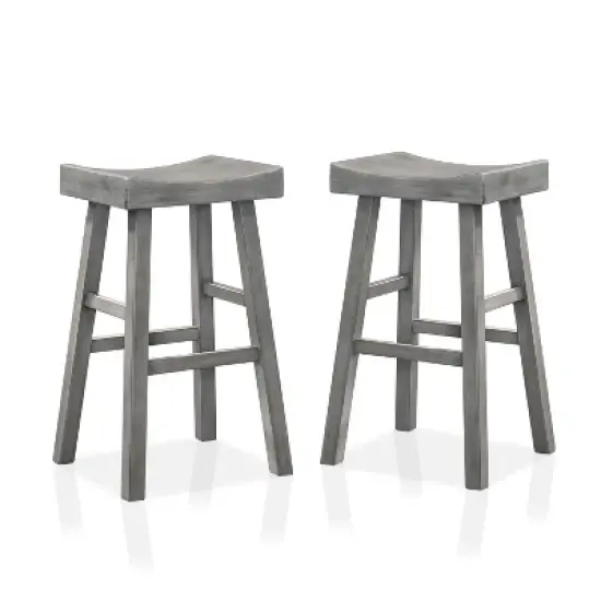 Set of 2 29" Lille Seat Saddle Counter Height Barstools - HOMES: Inside + Out image {4}