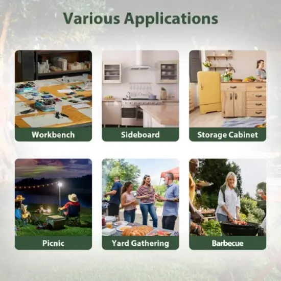 MOEPISY Outdoor Grill Cart with Stainless Steel Tabletop, Storage, Patio Kitchen Island with Wheels, Hooks, and Spice Rack image {5}