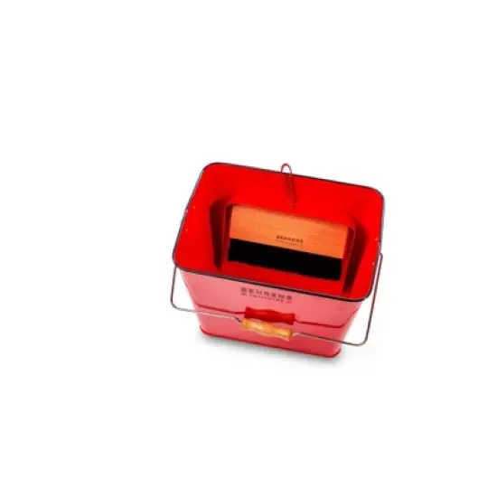 Behrens Rectangular Galvanized Steel Bucket Red image {3}