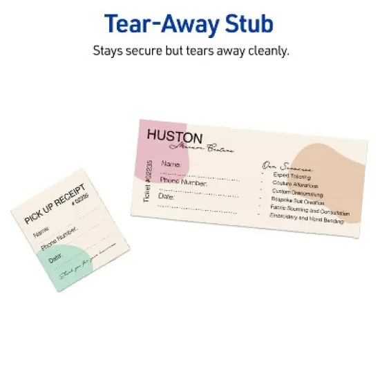 Avery Printable Rectangle Tickets, 1-3/4" x 5-1/2", Matte Ivory Cardstock, Laser/Inkjet, 100 Total image {3}