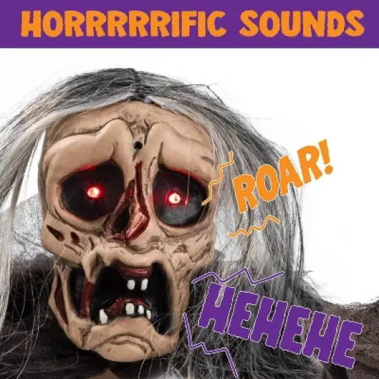 Joyfy Halloween Zombie Groundbreaker Props, Halloween Decoration Scary Zombies Lawn Yard Garden Patio Outdoor Decor with Glowing Eyes and Sound image {4}