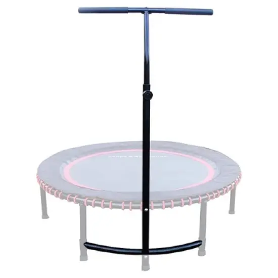 LEAPS & REBOUNDS 48" Adjustable Stability Bar Attachment with 48" Mini Fitness Trampoline and Home Gym Rebounder for Cardio Exercises, Orange image {1}