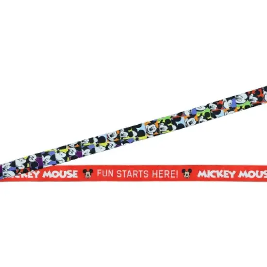 Disney Mickey Mouse Fun Starts Here Lanyard with ID Badge Holder and Charm image {3}