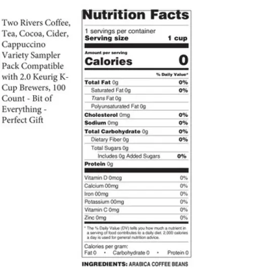Two Rivers Coffee Bit of Everything Variety Sampler Pack, 2.0 Keurig, 100 Count image {2}
