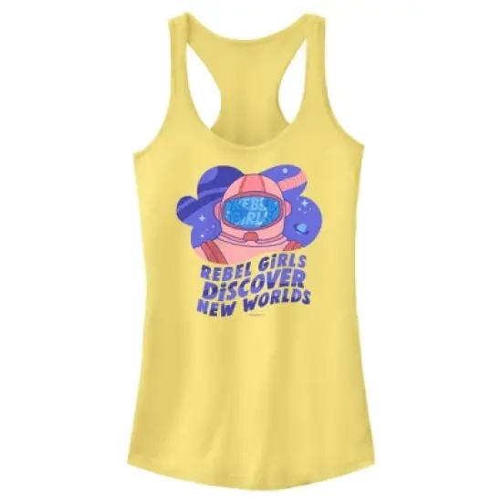 Junior's Rebel Girls Discover New Worlds Racerback Tank Top image {3}