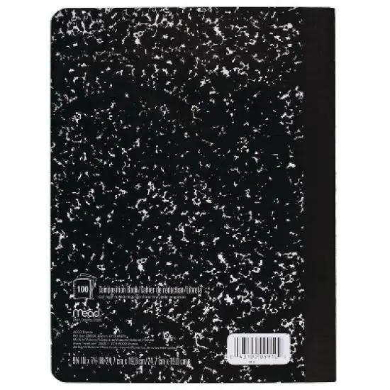 Mead&reg; Composition Book, Wide Ruled, 100 Sheets, 9 3/4" x 7 1/2", Black Marble, Pack of 3 image {4}