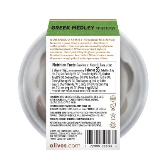 Pearls Deli Pitted Greek Medley Olives - 4oz image {1}