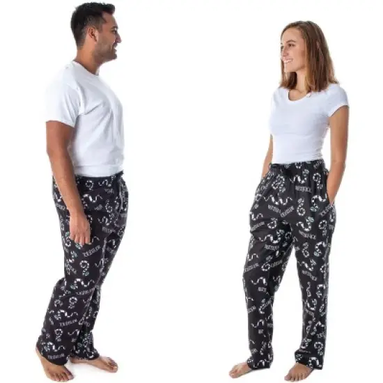Beetlejuice Men's Allover Sandworm Pattern Lounge Sleep Pajama Pants Black image {5}