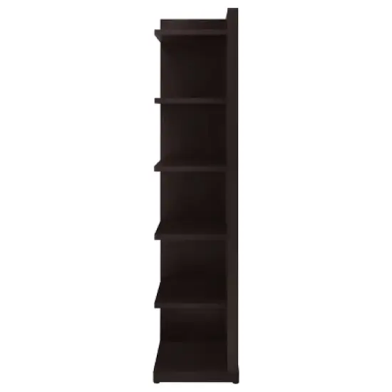 71" Modern 6 Shelf Corner Bookcase Cappuccino - Coaster image {3}