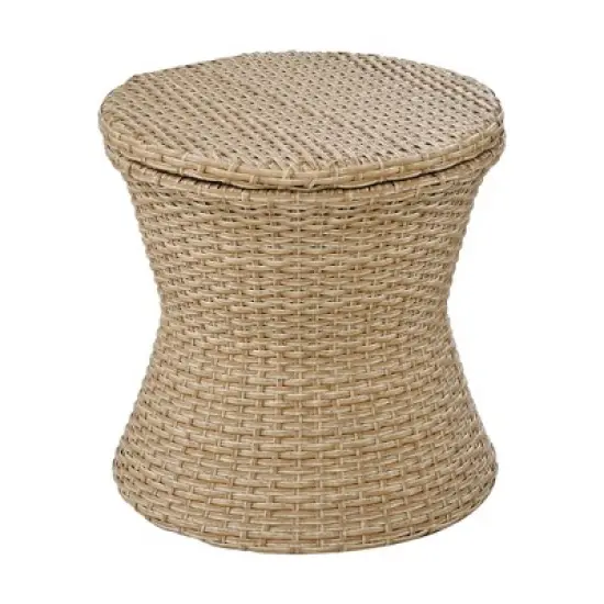 FIONECA 5-Piece Patio Conversation Set with Wicker Cool Bar Table, Chairs & Ottomans, Outdoor Bistro Furniture Set for Porch, Backyard, Brown image {13}